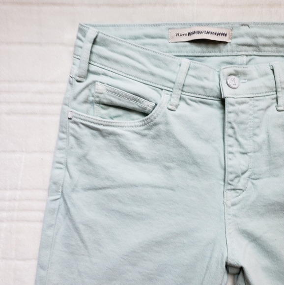 Anthro Pilcro Script Mint Cropped Flare - Picture 1 of 8